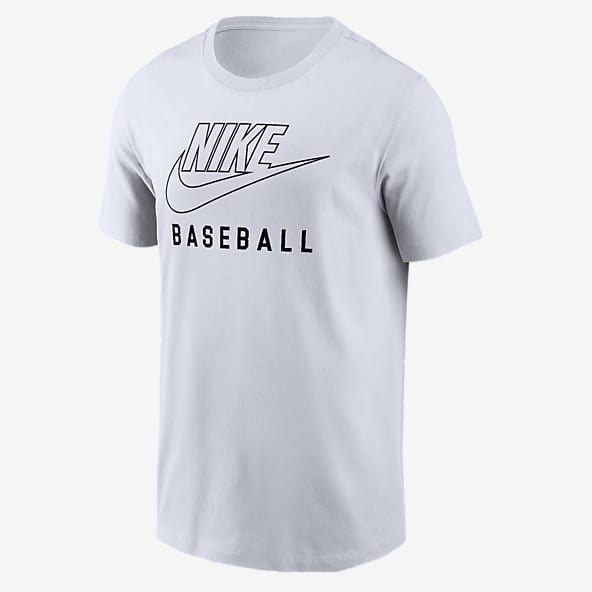 White Baseball Short Sleeve Shirts. Nike